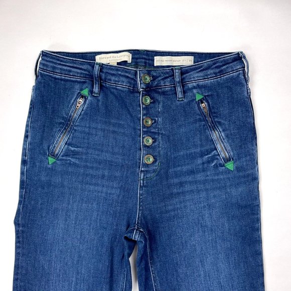 Anthropologie Pilcro High Rise Trouser Bootcut Jeans Women 29 EUC Stretch Pocket - Picture 7 of 14